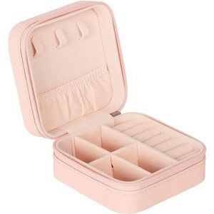 NEW - Leather Small Travel Jewelry Case,Portable Jewelry Box